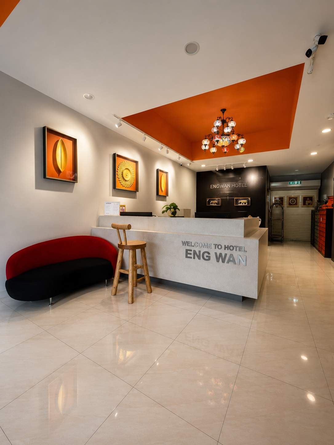 A clean modern room at Eng Wan Hotel